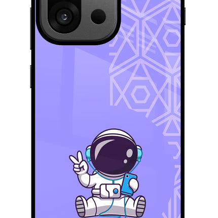 Cute Astronaut Chilling OnePlus 13s Glass Case