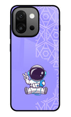 Cute Astronaut Chilling OnePlus 13s Glass Case