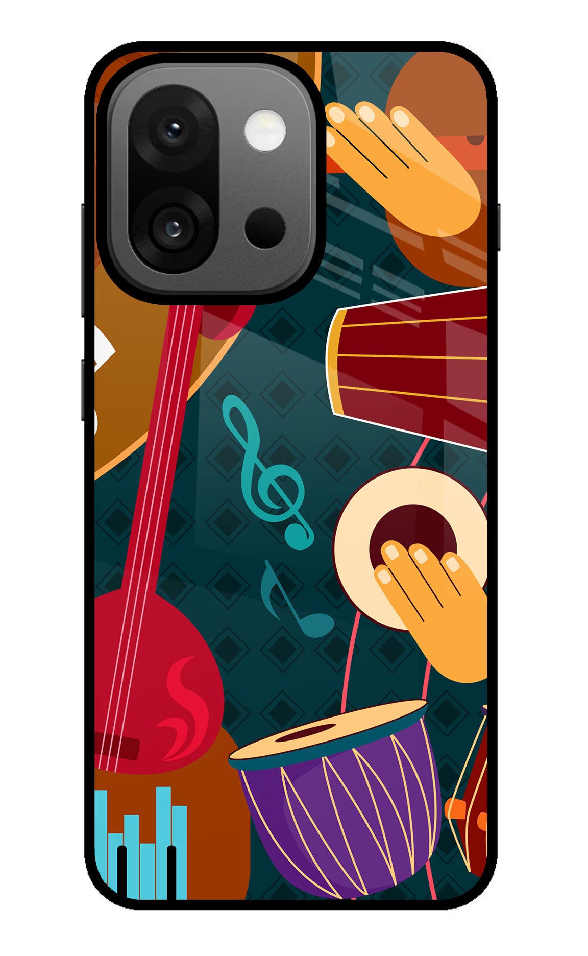 Music Instrument OnePlus 13s Glass Case Back Cover by Casekaro