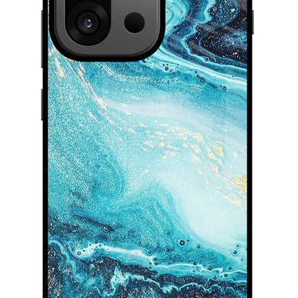 Blue Glitter Marble OnePlus 13s Glass Case
