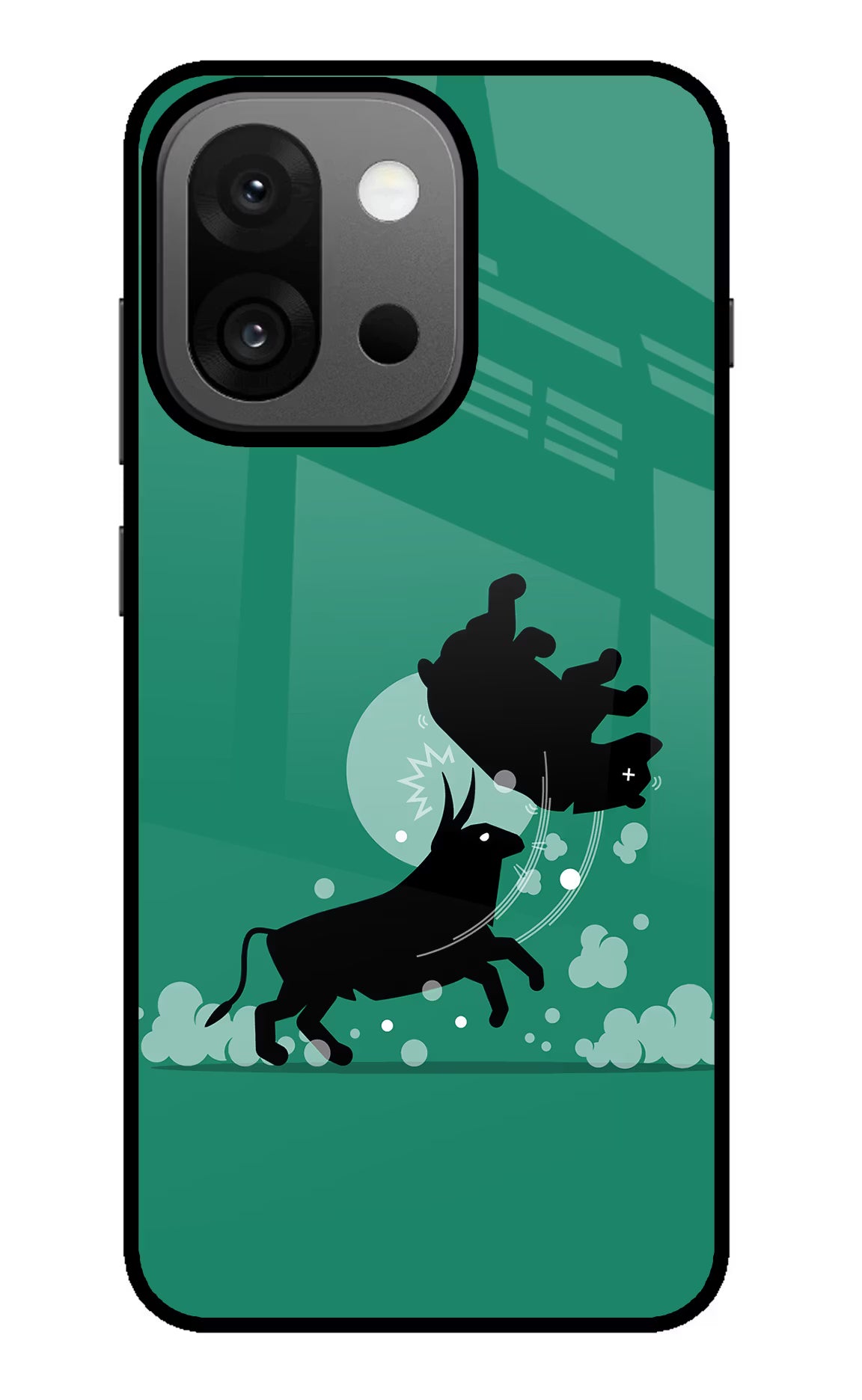 Bull Conqueror OnePlus 13s Glass Case Back Cover by Casekaro