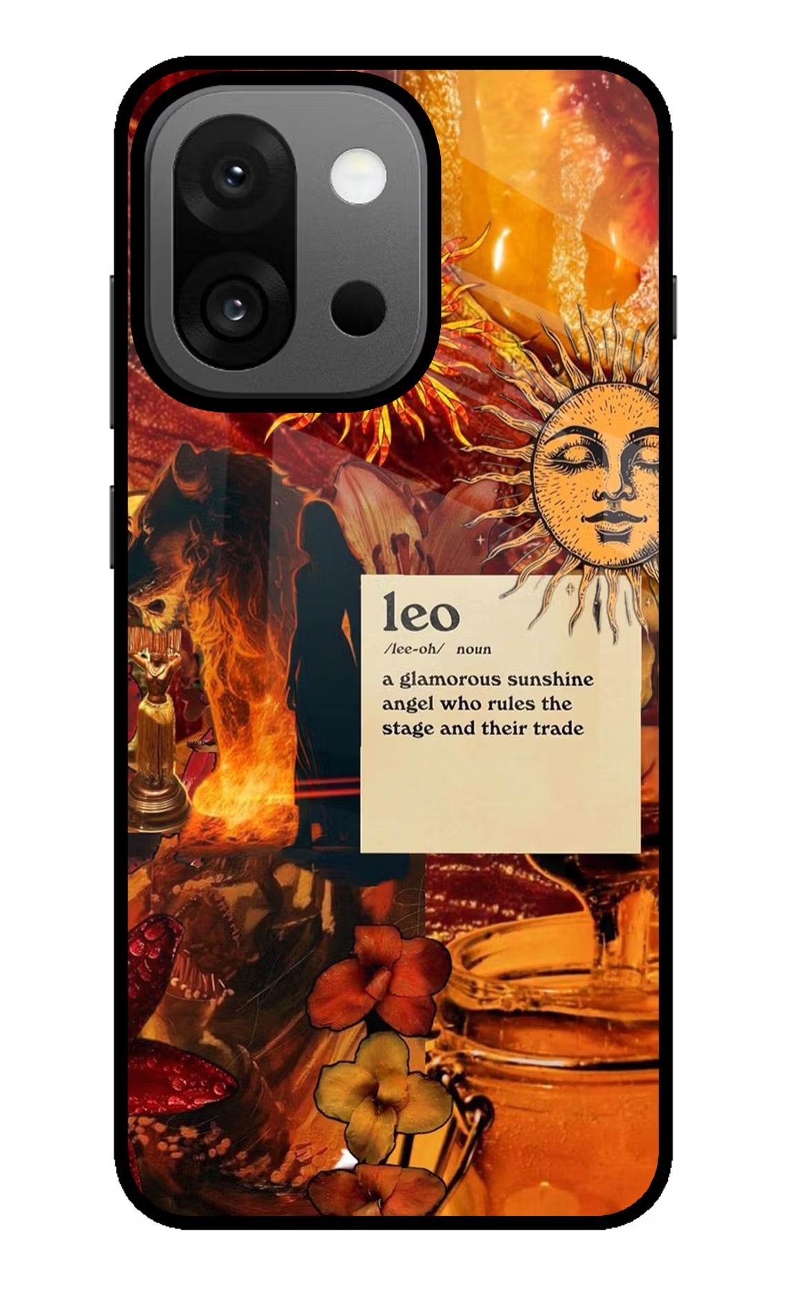 Leo Zodiac OnePlus 13s Glass Case Back Cover by Casekaro