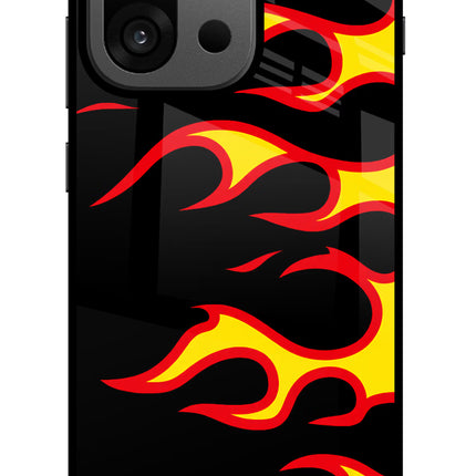 Side Sweep Flames OnePlus 13s Glass Case