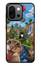 Minecraft Cat Chaos OnePlus 13s Glass Case