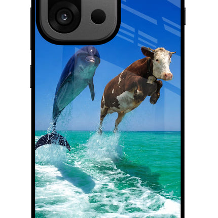 Dolphin vs Cow OnePlus 13s Glass Case