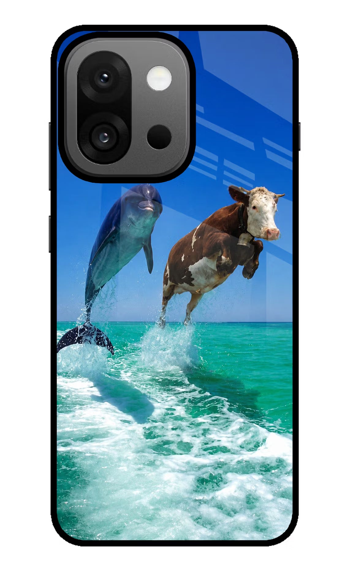 Dolphin vs Cow OnePlus 13s Glass Case