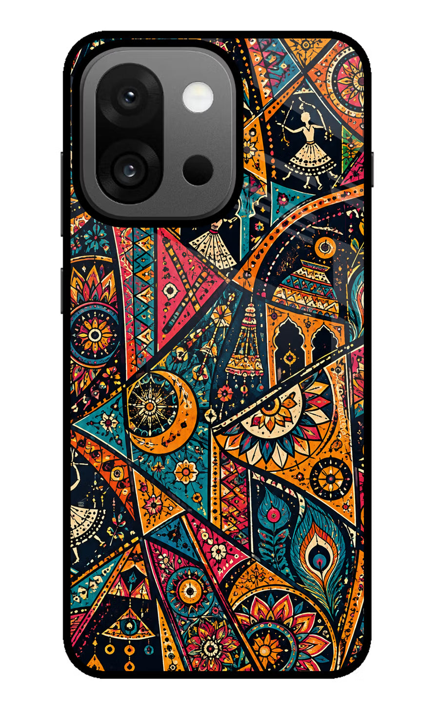Folk Print OnePlus 13s Back Cover, Glass case
