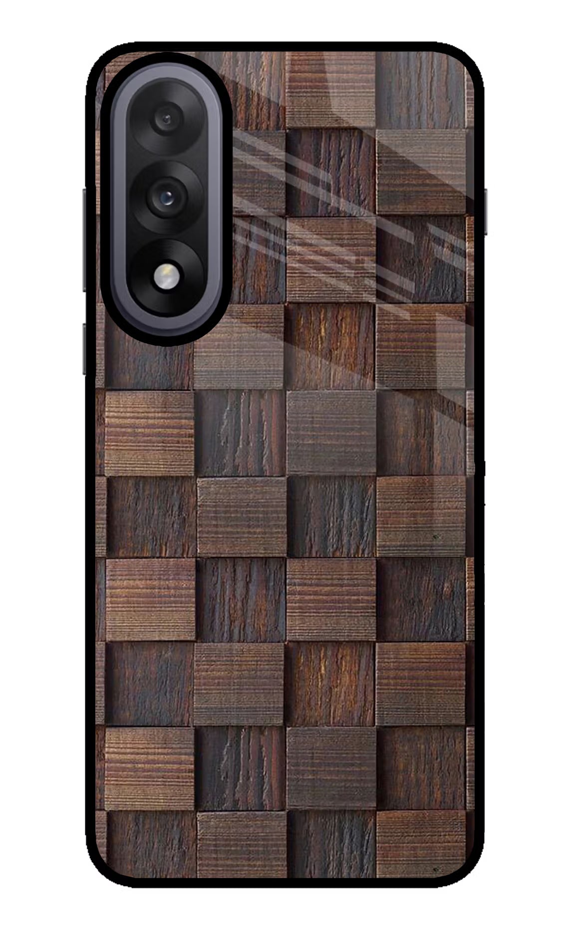 Wooden Cube Design OnePlus Nord 5 Glass Case Back Cover by Casekaro
