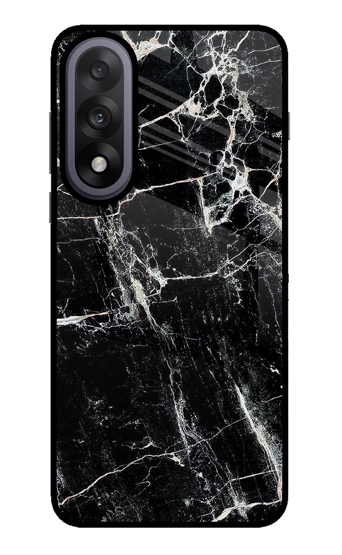 Black Marble Texture OnePlus Nord 5 Glass Case Back Cover by Casekaro