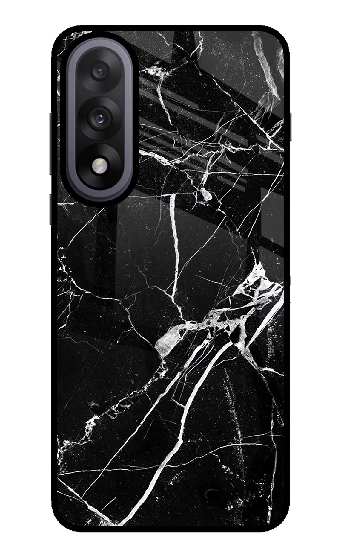 Black Marble Pattern OnePlus Nord 5 Glass Case Back Cover by Casekaro
