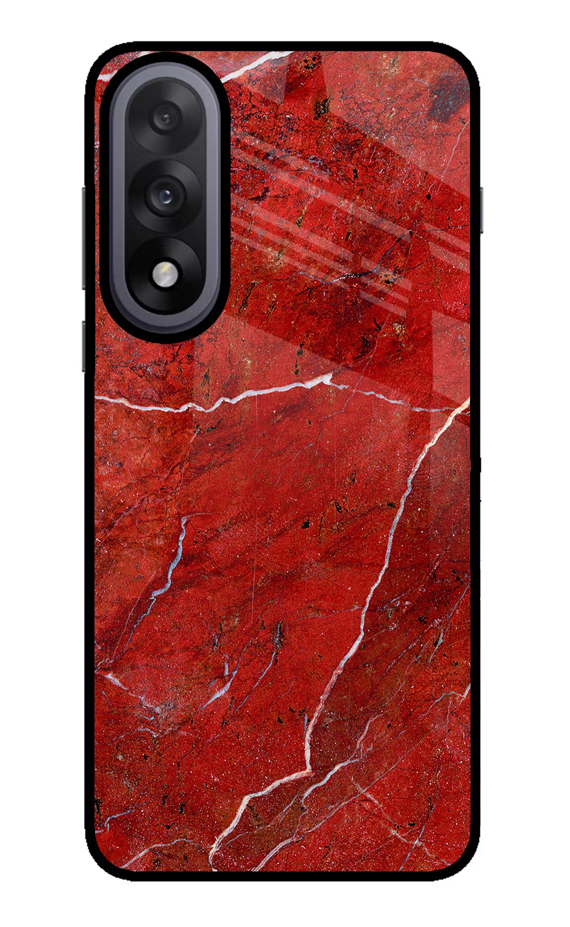Red Marble Design OnePlus Nord 5 Glass Case Back Cover by Casekaro
