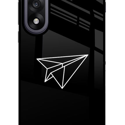 Paper Plane White OnePlus Nord 5 Glass Case Back Cover by Casekaro