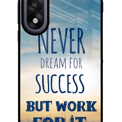 Never Dream For Success But Work For It OnePlus Nord 5 Glass Case