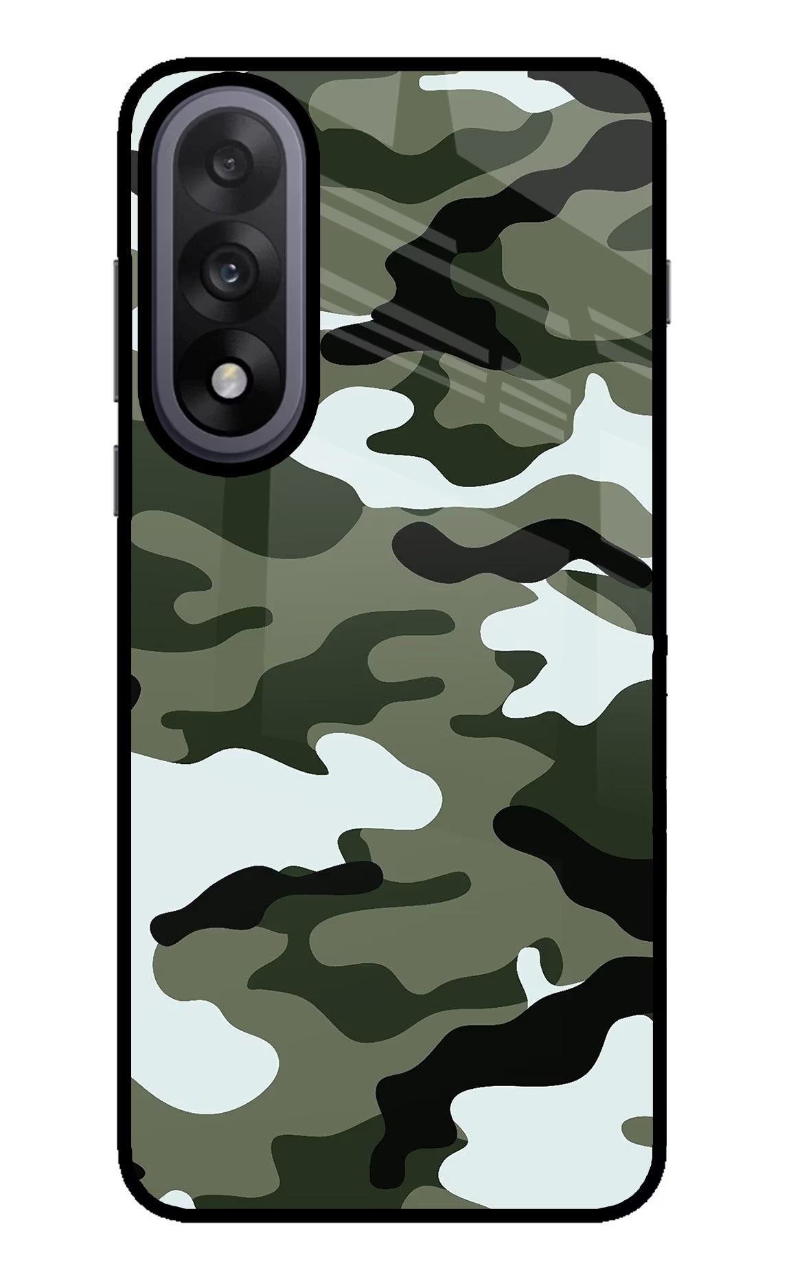 Camouflage OnePlus Nord 5 Glass Case Back Cover by Casekaro