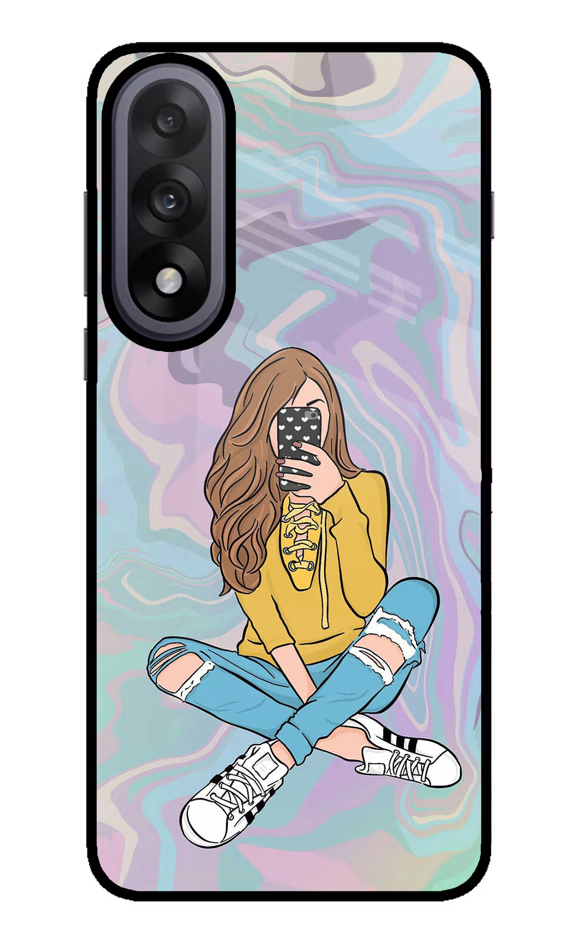 Selfie Girl OnePlus Nord 5 Glass Case Back Cover by Casekaro
