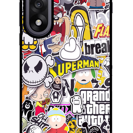 Sticker Bomb OnePlus Nord 5 Glass Case Back Cover by Casekaro