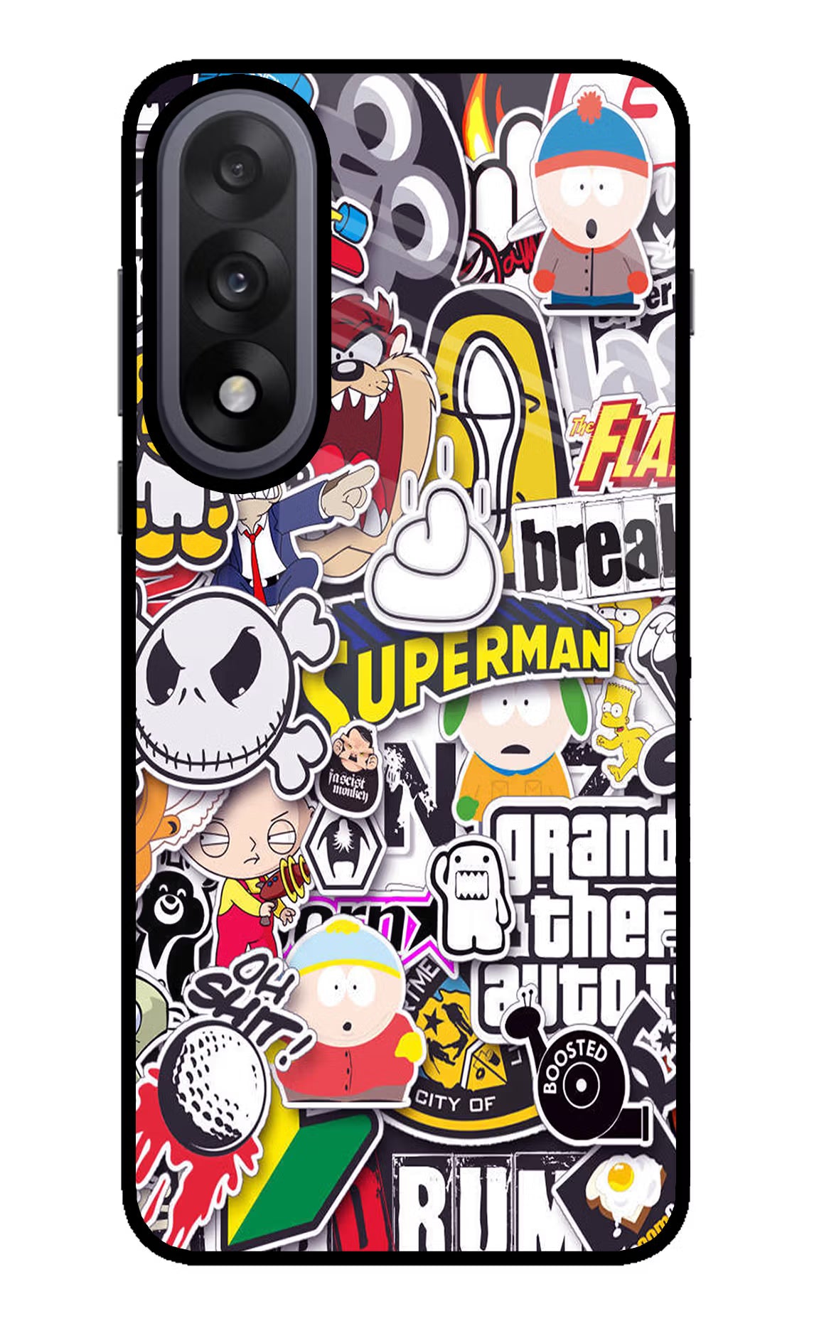Sticker Bomb OnePlus Nord 5 Glass Case Back Cover by Casekaro