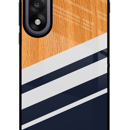 Blue and white wooden OnePlus Nord 5 Glass Case