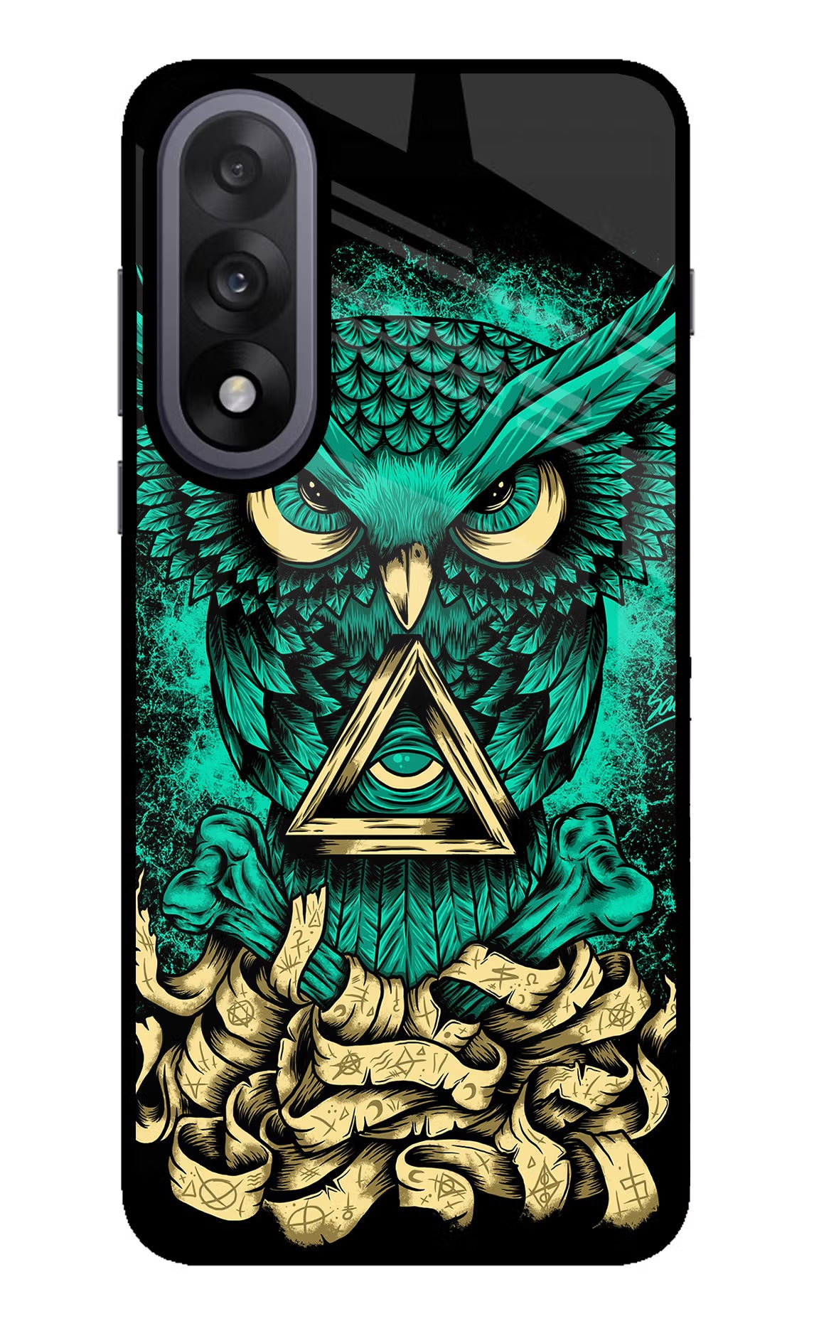 Green Owl OnePlus Nord 5 Glass Case Back Cover by Casekaro