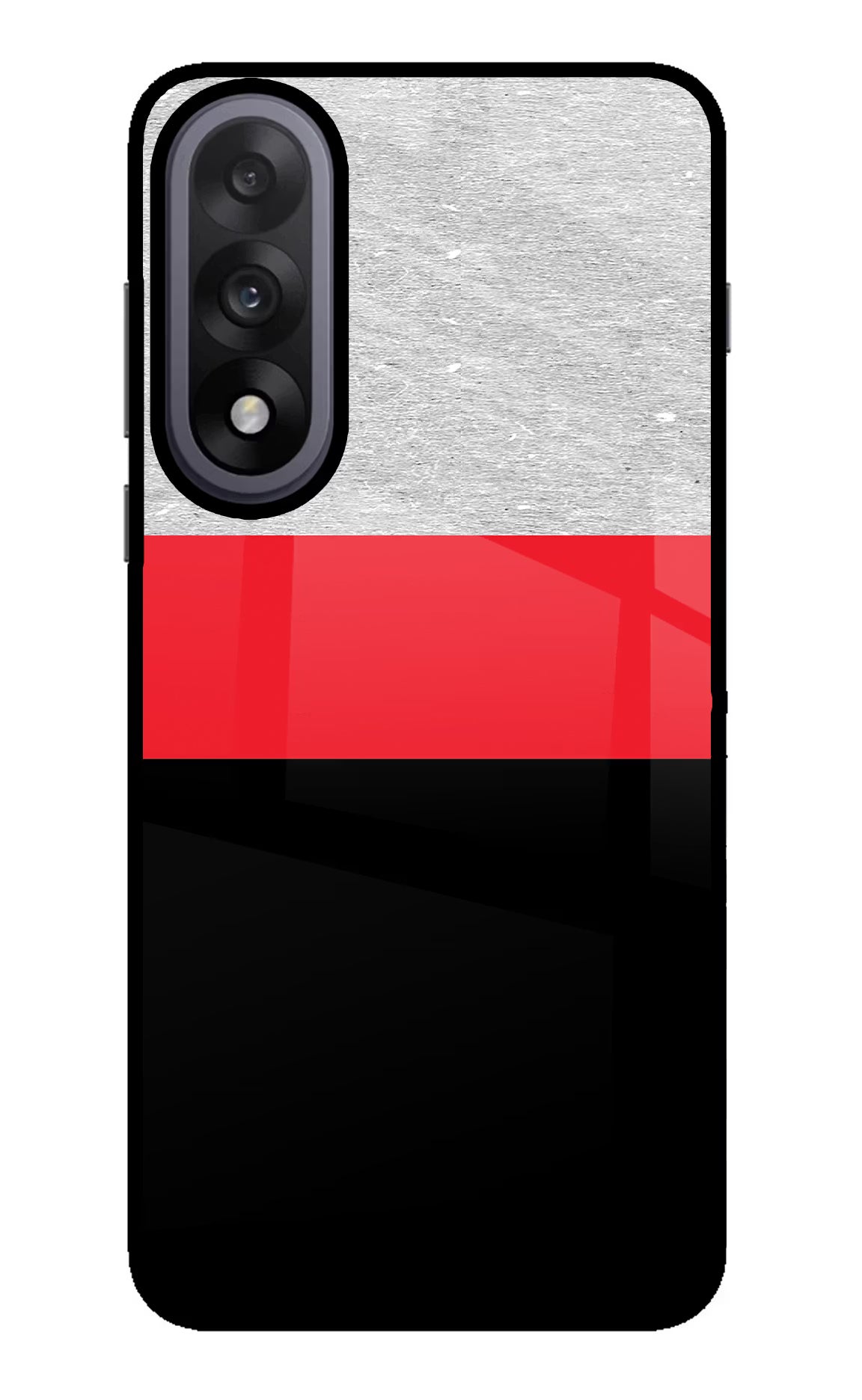 Tri Color Pattern OnePlus Nord 5 Glass Case Back Cover by Casekaro