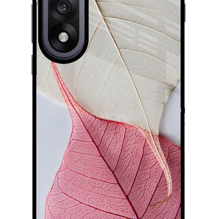 White Pink Leaf OnePlus Nord 5 Glass Case