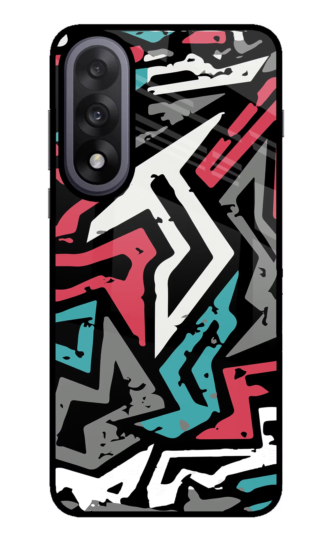 Geometric Graffiti OnePlus Nord 5 Glass Case Back Cover by Casekaro