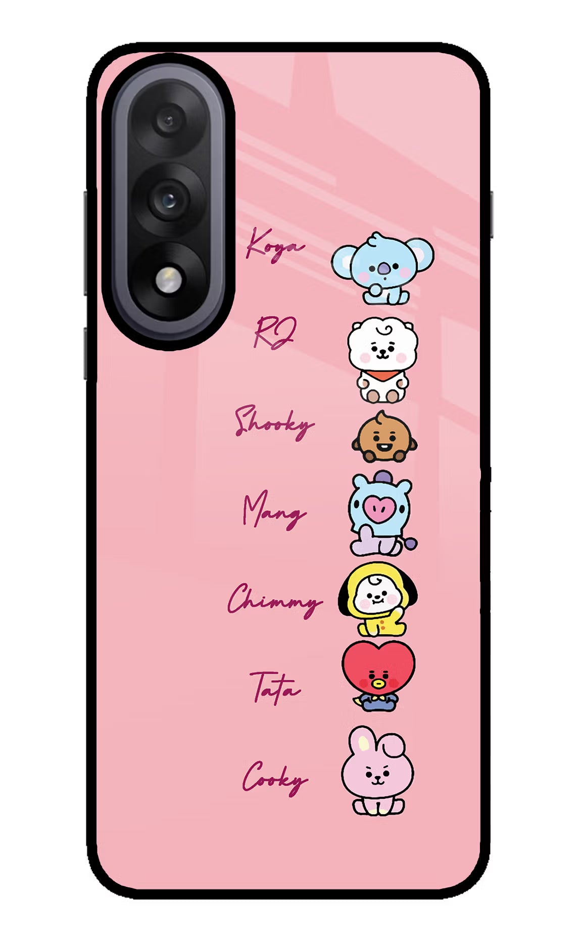 BTS names OnePlus Nord 5 Glass Case Back Cover by Casekaro