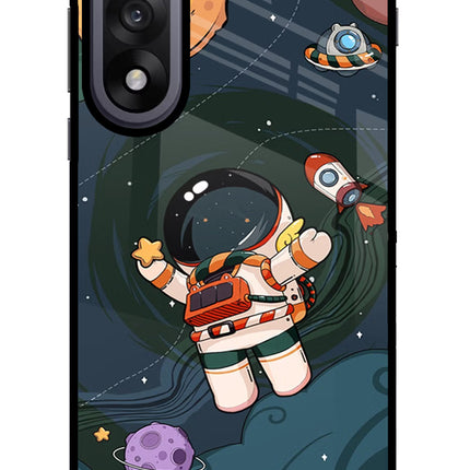 Cartoon Astronaut OnePlus Nord 5 Glass Case