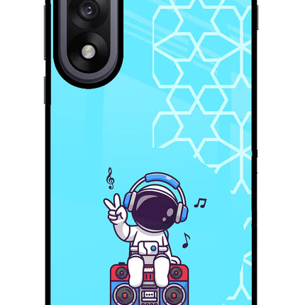 Cute Astronaut Chilling OnePlus Nord 5 Glass Case