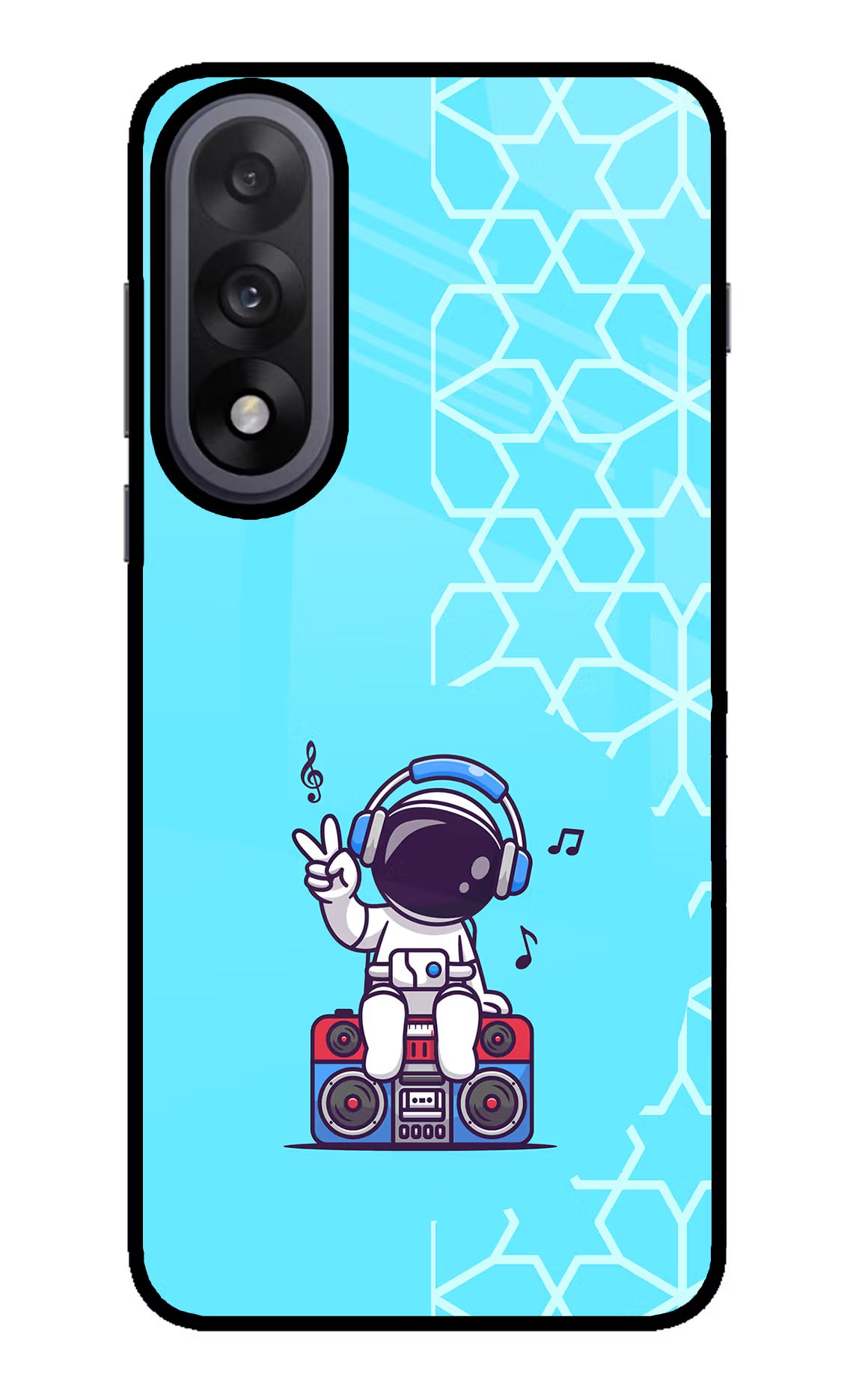 Cute Astronaut Chilling OnePlus Nord 5 Glass Case Back Cover by Casekaro