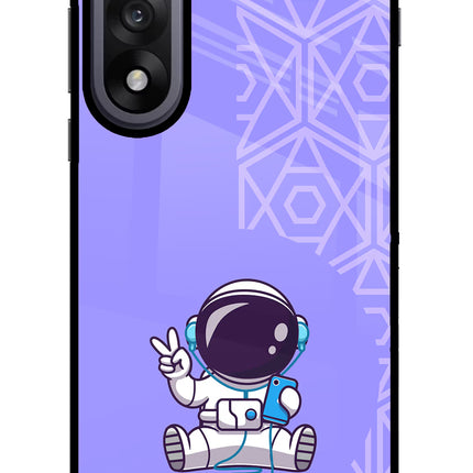 Cute Astronaut Chilling OnePlus Nord 5 Glass Case