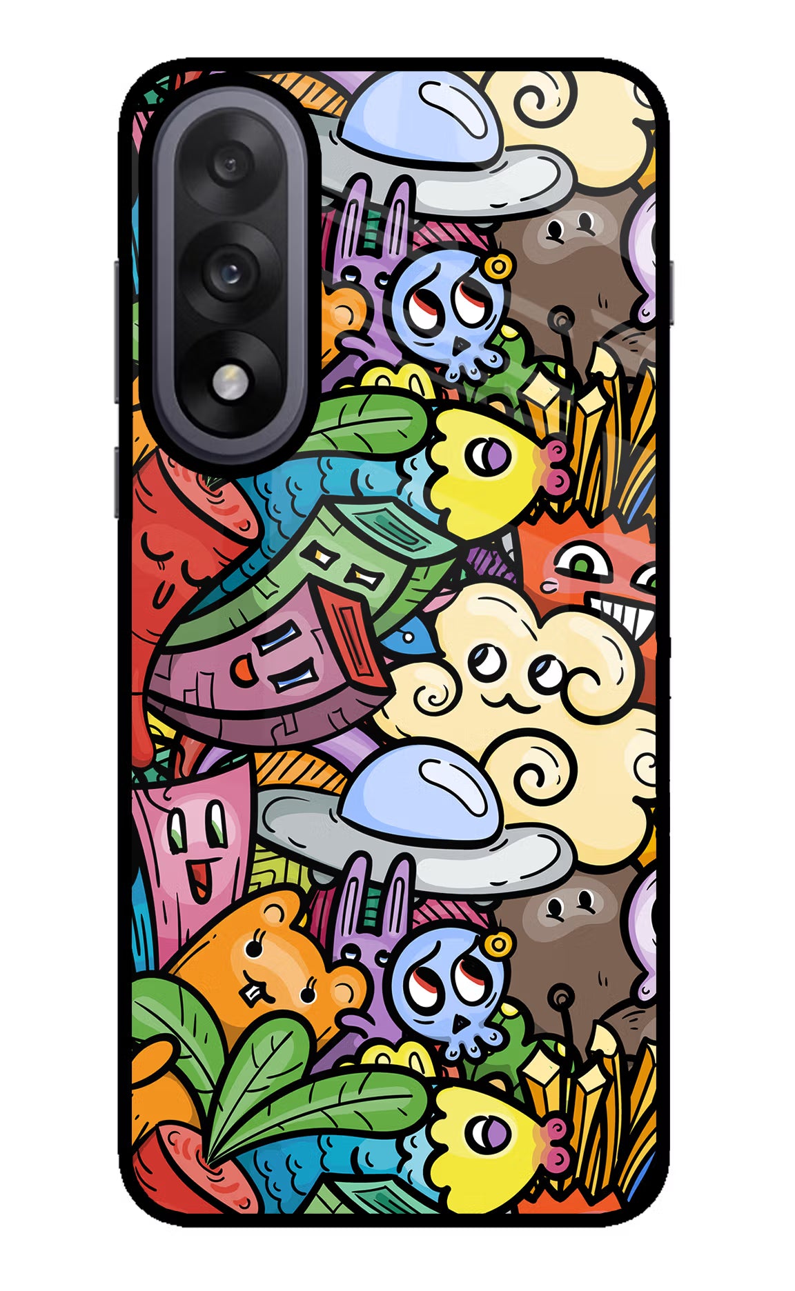 Veggie Doodle OnePlus Nord 5 Glass Case Back Cover by Casekaro