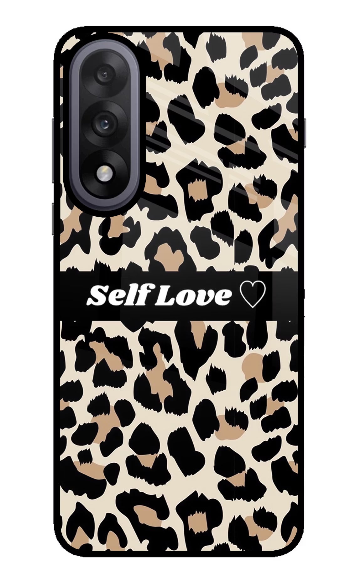 Leopard Print Self Love OnePlus Nord 5 Glass Case Back Cover by Casekaro