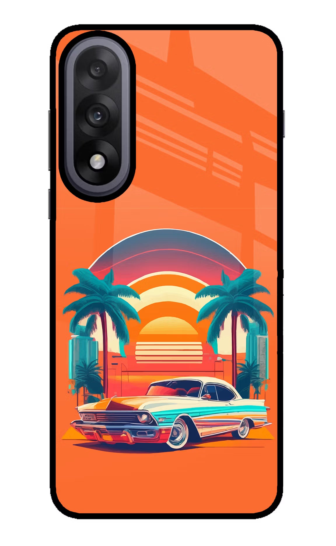 Palm Drive 80s OnePlus Nord 5 Glass Case Back Cover by Casekaro