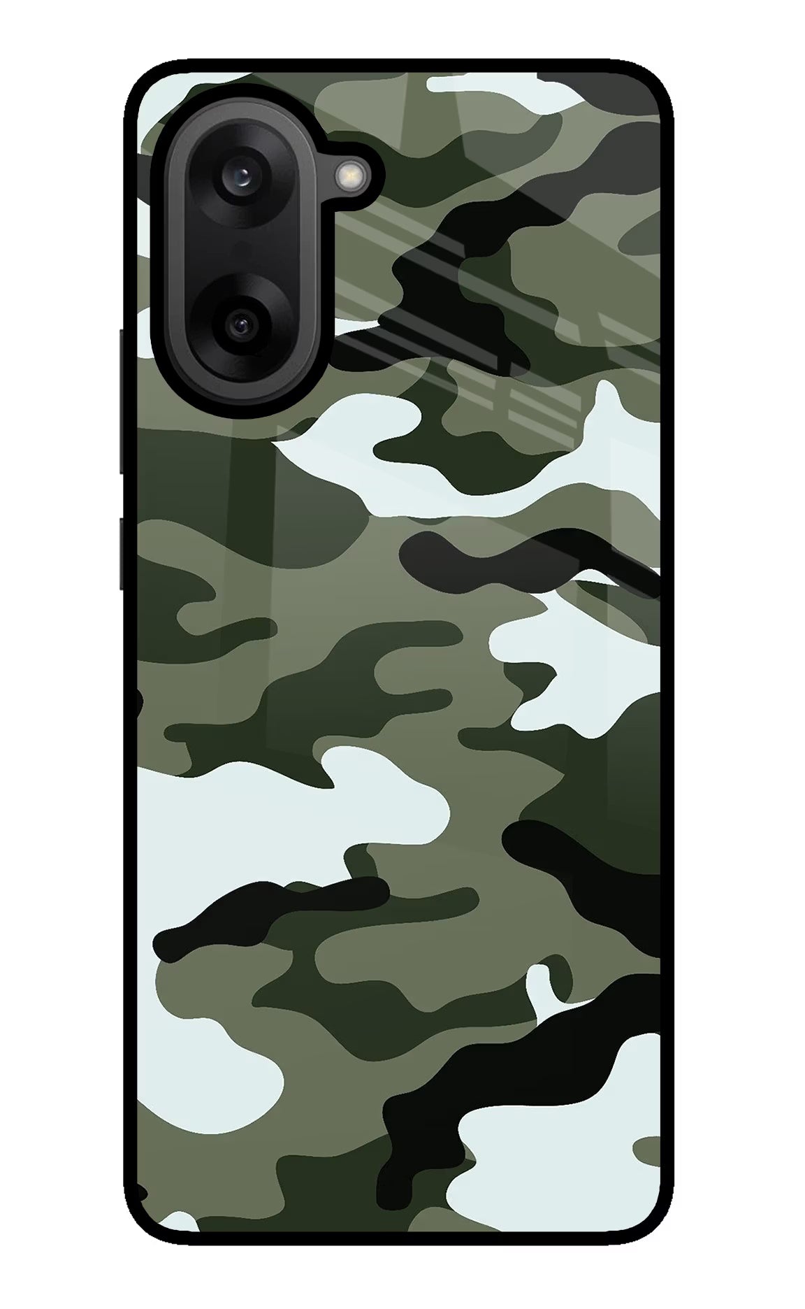 Camouflage OnePlus Nord CE5 Glass Case Back Cover by Casekaro