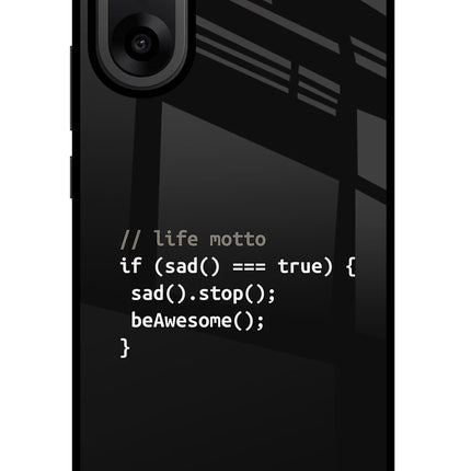 Life Motto Code OnePlus Nord CE5 Glass Case Back Cover by Casekaro