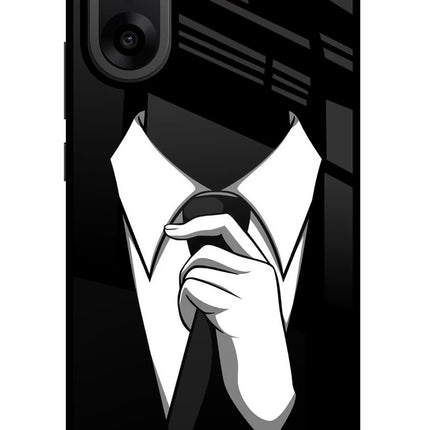 Black Tie OnePlus Nord CE5 Glass Case Back Cover by Casekaro