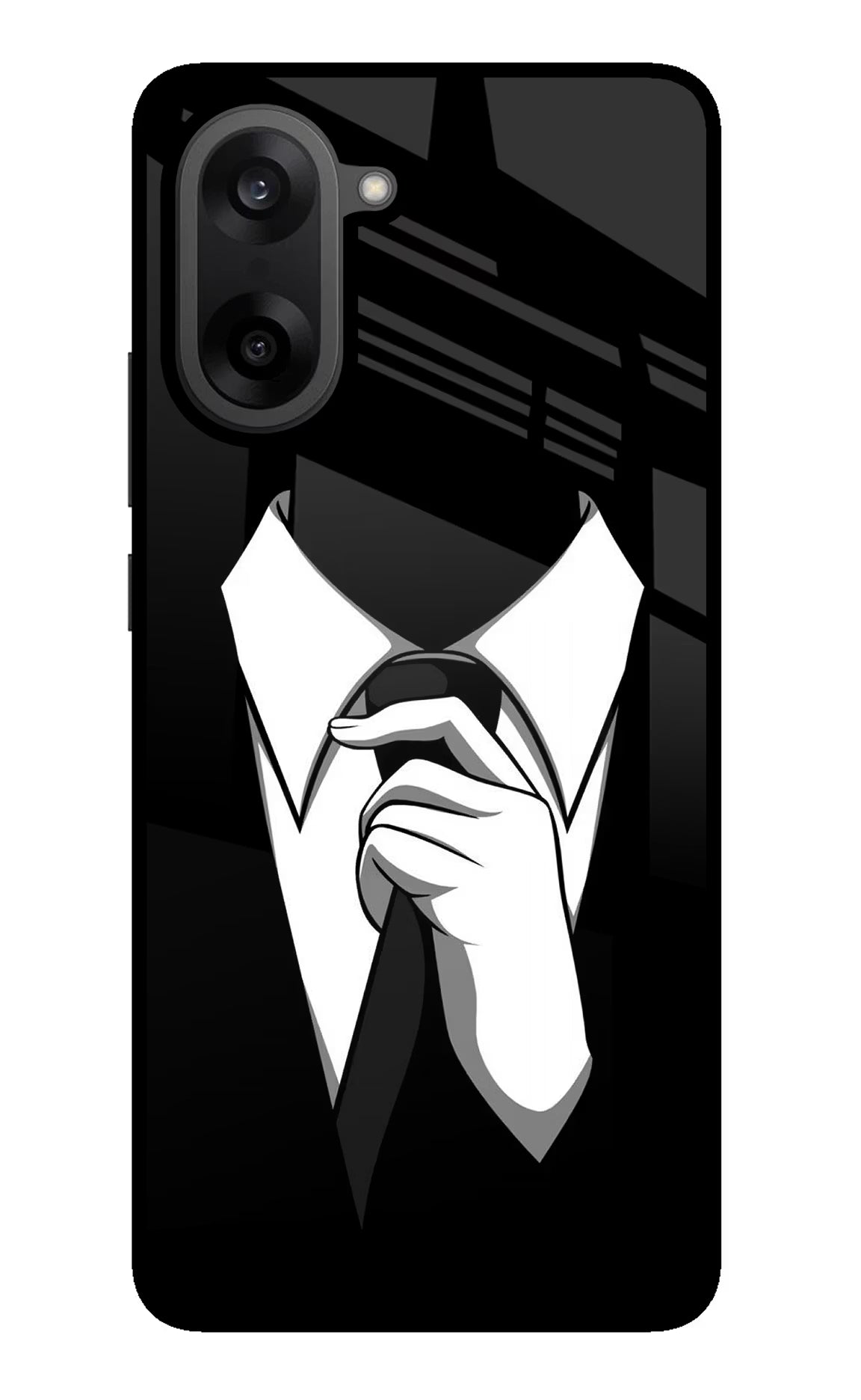Black Tie OnePlus Nord CE5 Glass Case Back Cover by Casekaro