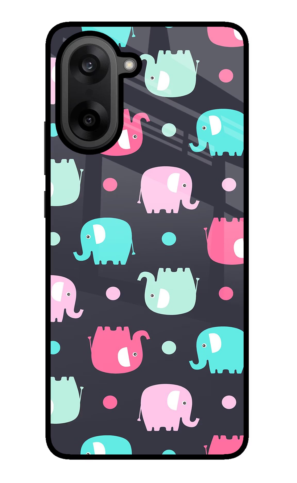 Elephants OnePlus Nord CE5 Glass Case Back Cover by Casekaro