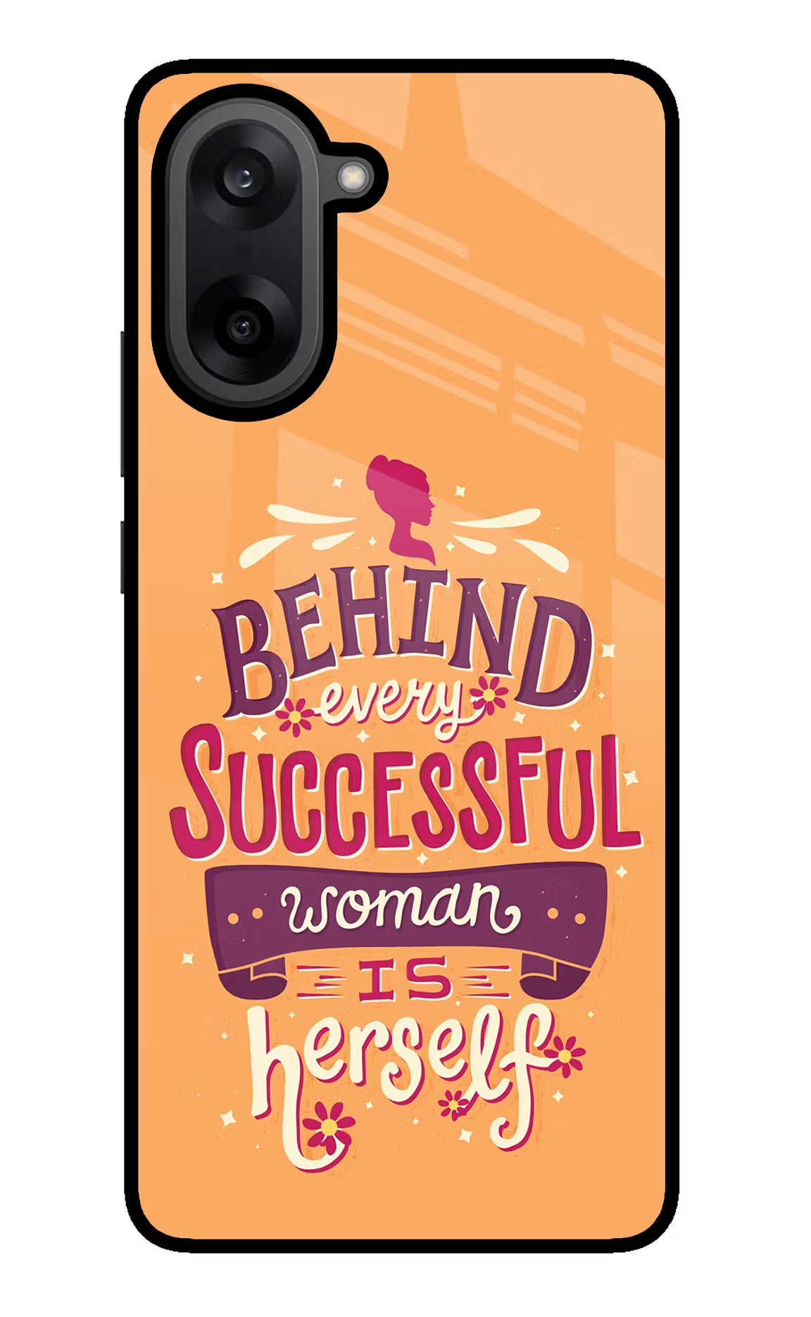 Behind Every Successful Woman There Is Herself OnePlus Nord CE5 Glass Case Back Cover by Casekaro