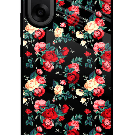 Rose Pattern OnePlus Nord CE5 Glass Case Back Cover by Casekaro