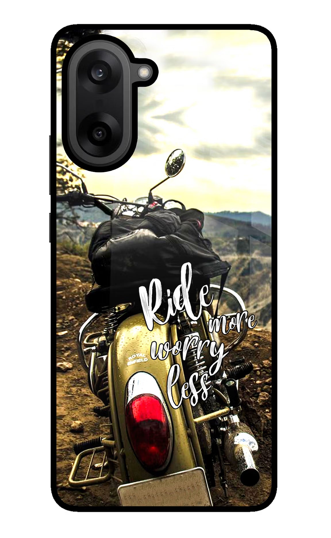 Ride More Worry Less OnePlus Nord CE5 Glass Case Back Cover by Casekaro