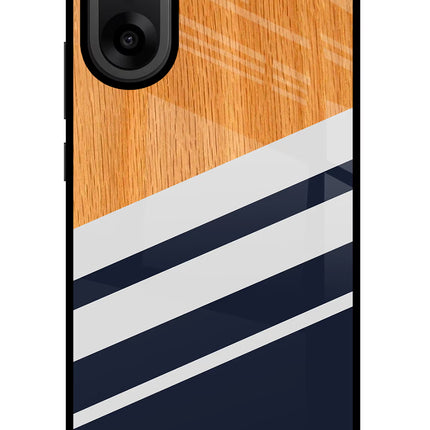 Blue and white wooden OnePlus Nord CE5 Glass Case