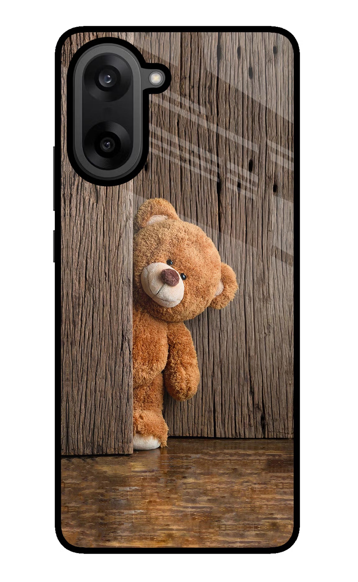 Teddy Wooden OnePlus Nord CE5 Glass Case Back Cover by Casekaro