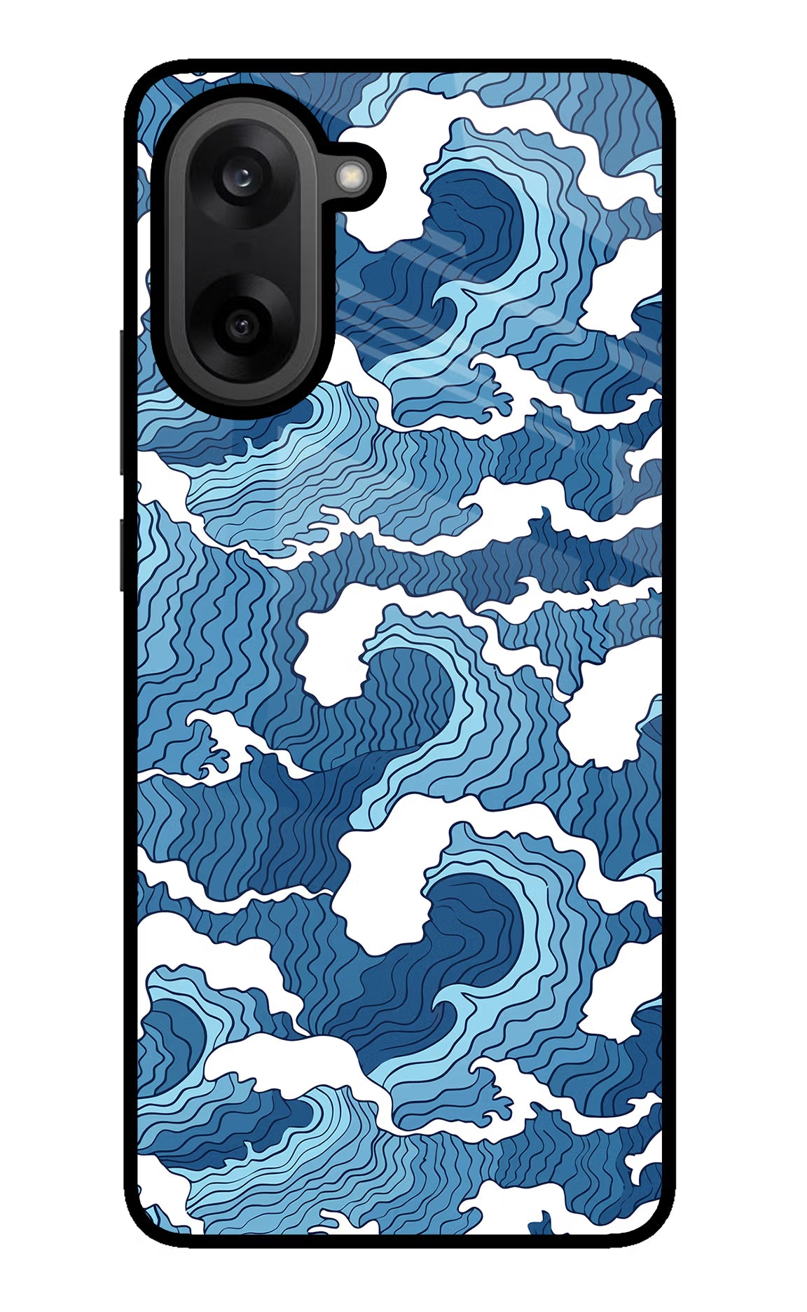 Blue Waves OnePlus Nord CE5 Glass Case Back Cover by Casekaro