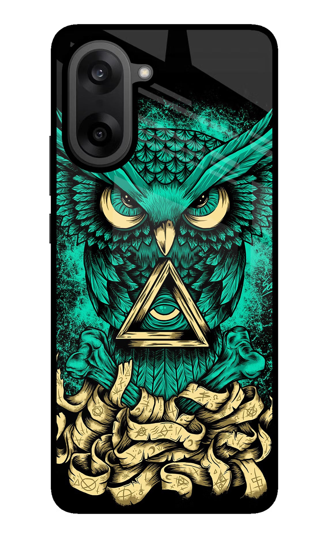 Green Owl OnePlus Nord CE5 Glass Case Back Cover by Casekaro