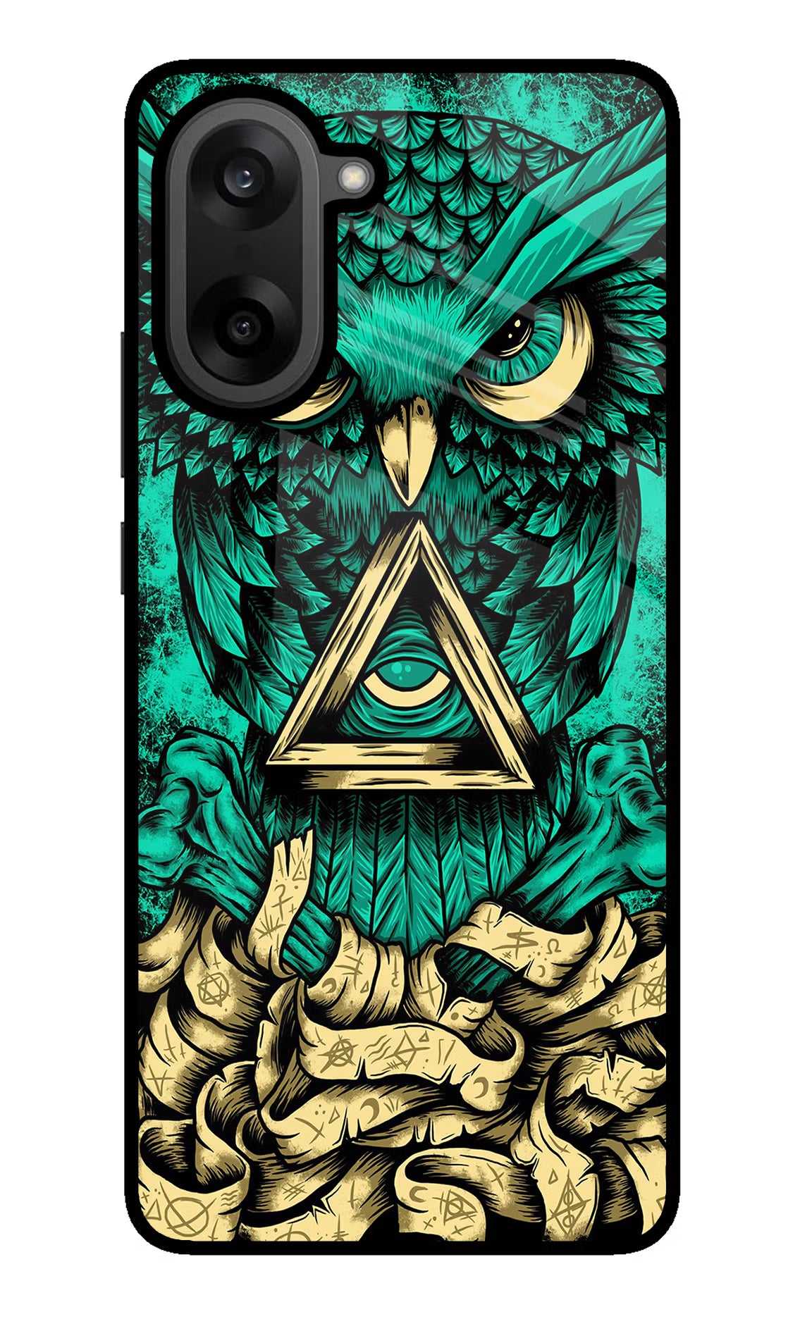Green Owl OnePlus Nord CE5 Glass Case Back Cover by Casekaro