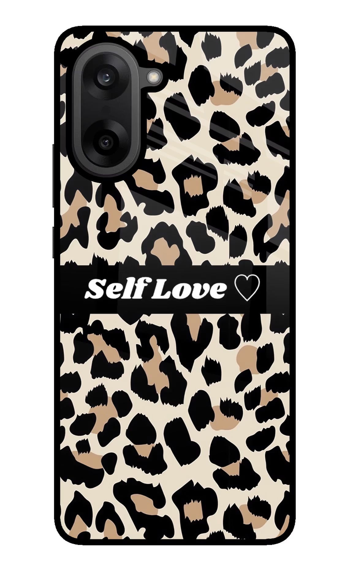 Leopard Print Self Love OnePlus Nord CE5 Glass Case Back Cover by Casekaro