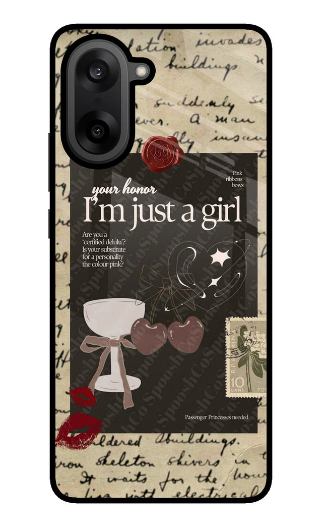 I am just a girl OnePlus Nord CE5 Glass Case