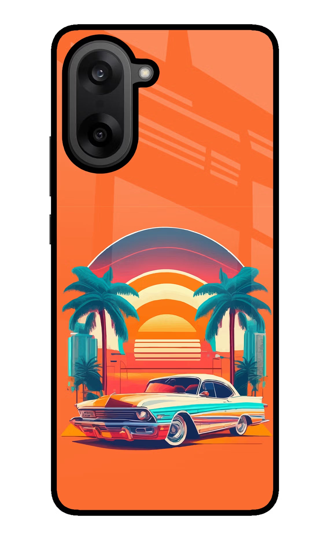 Palm Drive 80s OnePlus Nord CE5 Glass Case Back Cover by Casekaro